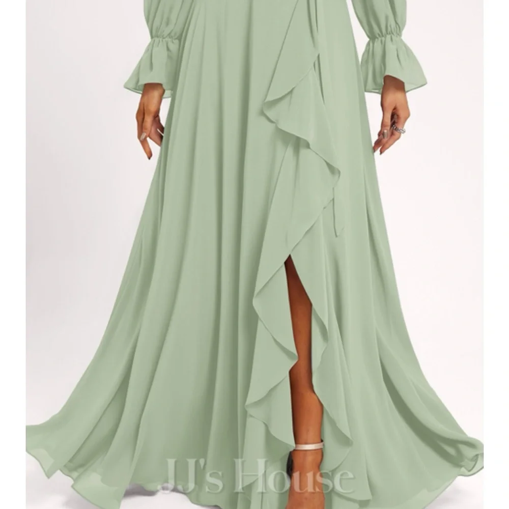 Bridesmaid Green Maxi Dress - Picture 4 of 6